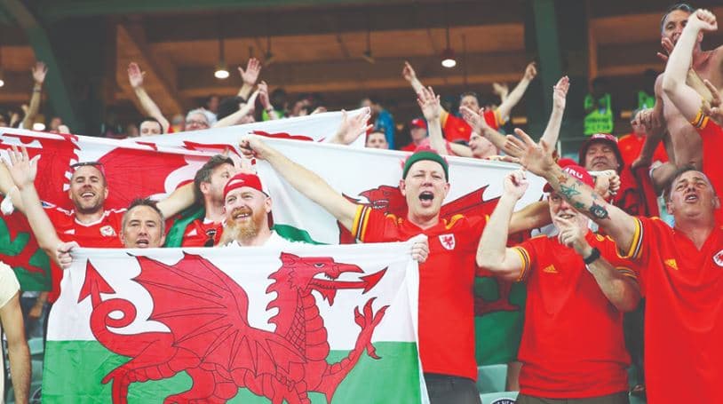 هوادار ولزی پس از سقوط در ورزشگاه بلژیک به بیمارستان منتقل شد