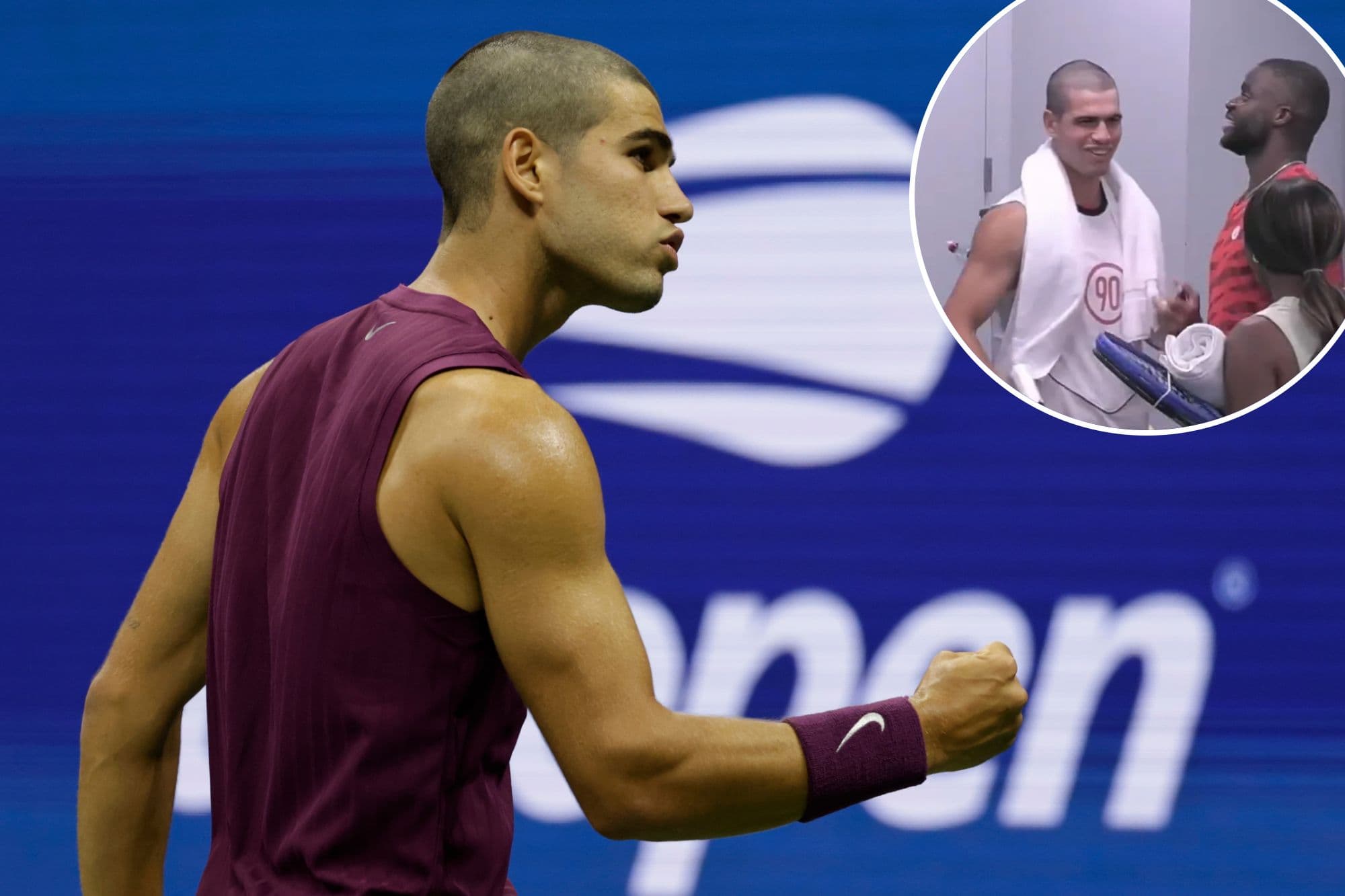 واکنش جالب فرانسس تیافو به مدل موی جدید کارلوس آلکاراز در یو اس اوپن