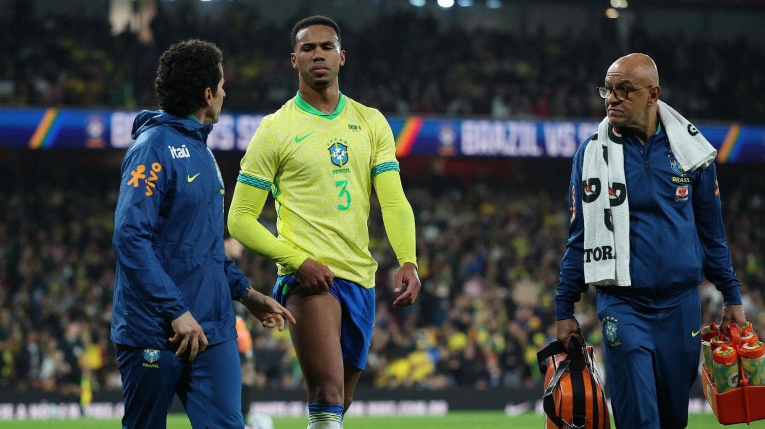 غیبت گابریل، مدافع آرسنال، در دیدار تیم ملی برزیل به دلیل مصدومیت