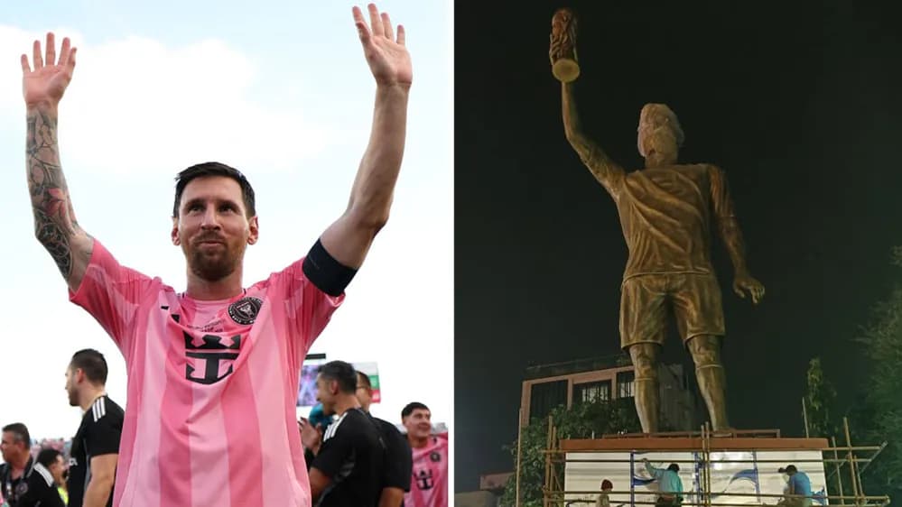 رونمایی از مجسمه 70 فوتی مسی در تور «GOAT» هند